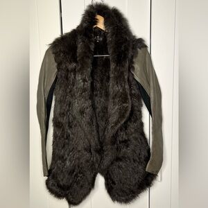 Luxurious Rabbit Fur and Leather Jacket